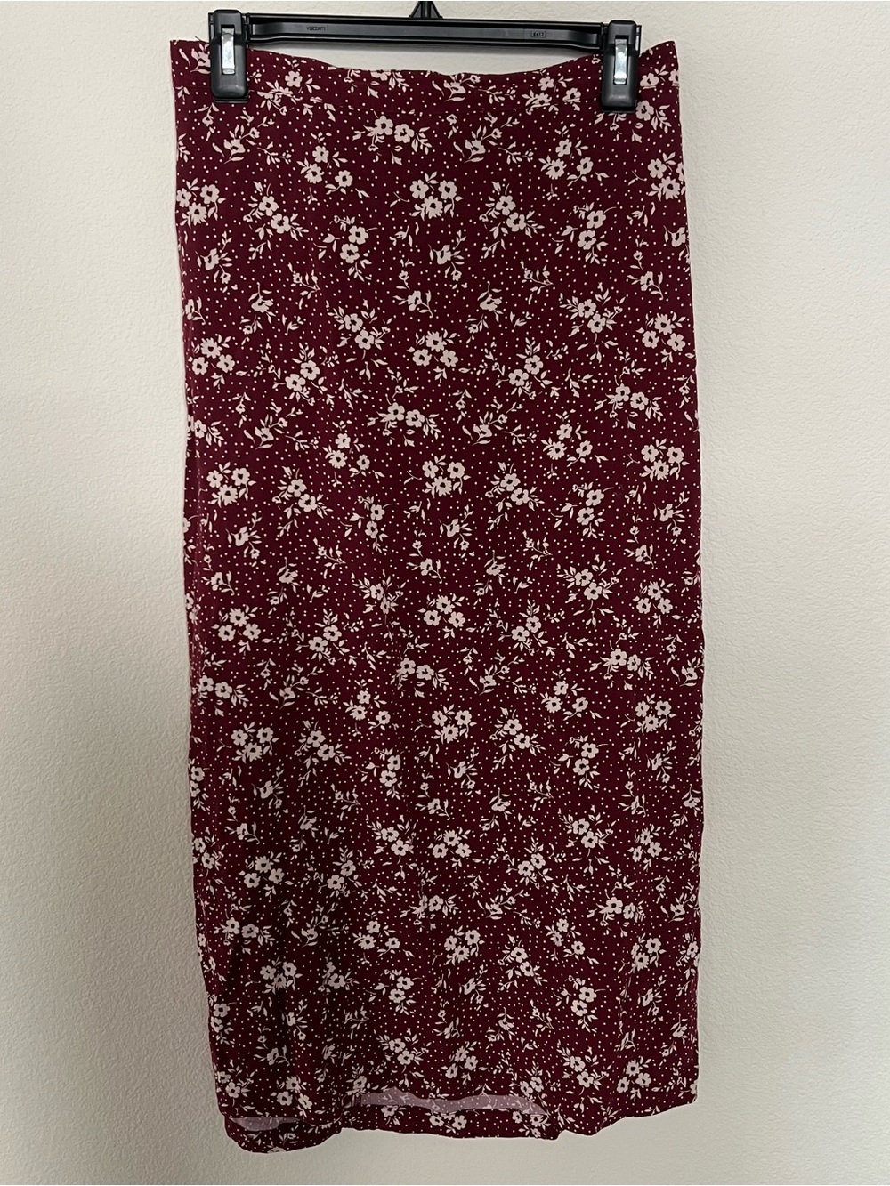 Old Navy Burgundy Floral Midi Skirt